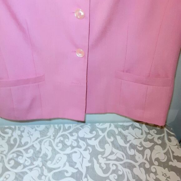 Pendleton Barbie Pink 3 Button Boxy Cropped V-neck Blazer sz 16 - Picture 3 of 4